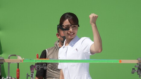 ドコモビジネスCM「ワークスタイル変革」編のメイキングシーンより。