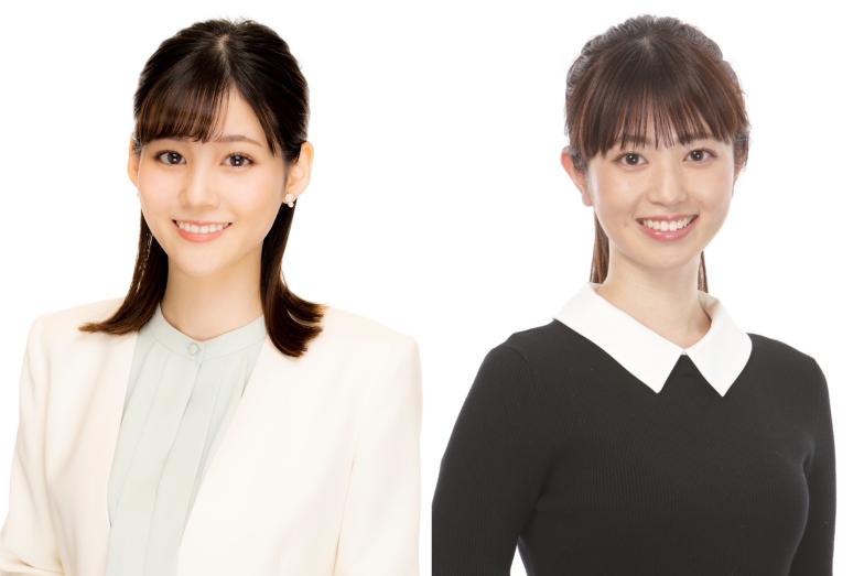 左から中原みなみアナウンサー、中根舞美アナウンサー。