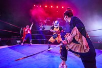 「サムライディスコ」を披露するザ・リーサルウェポンズと眉村ちあき。