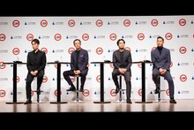 左からEXILE TETSUYA、三井不動産商業施設本部長の若林瑞穂氏、EXILE HIRO、EXILE AKIRA。