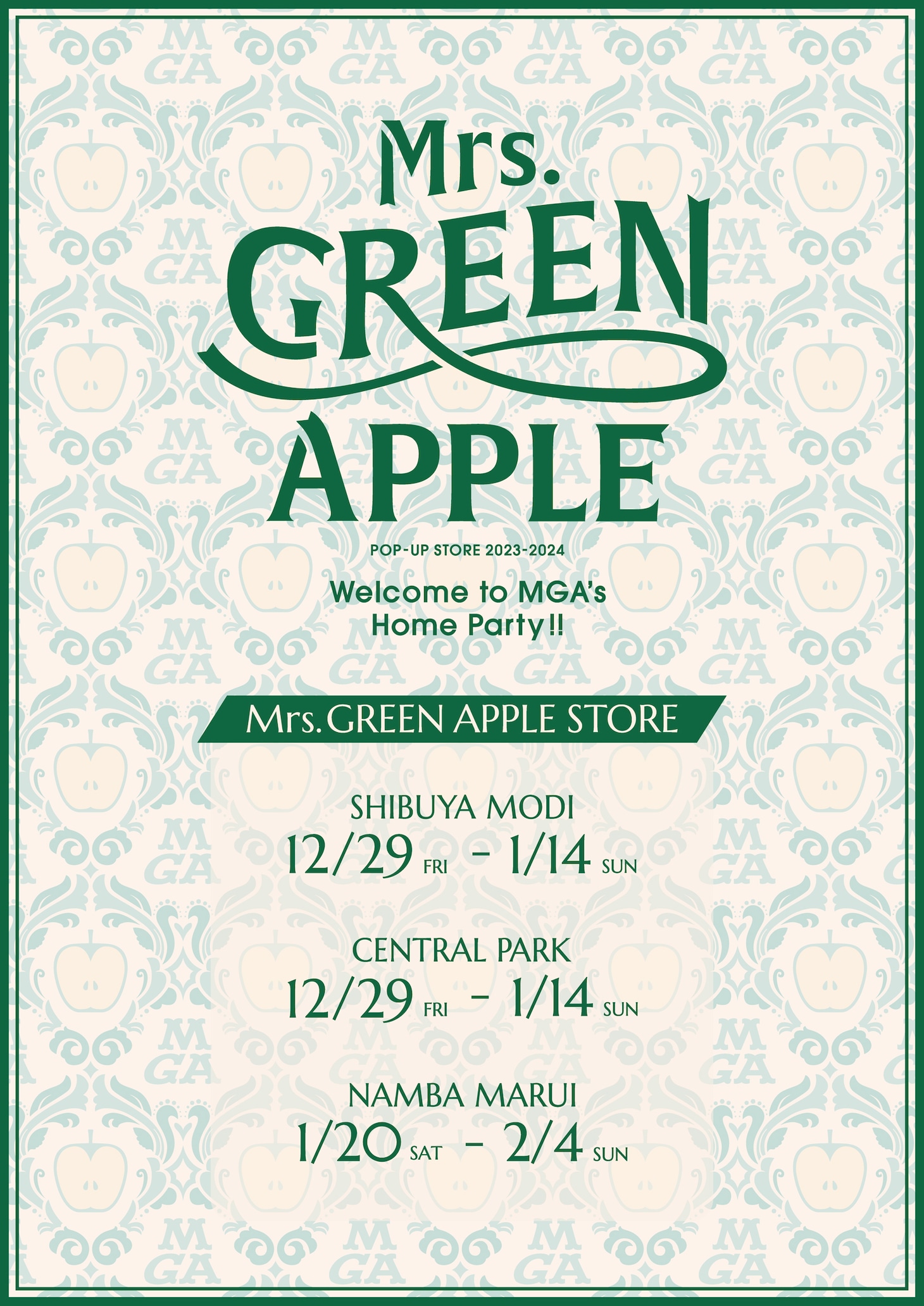 「Mrs. GREEN APPLE STORE ～Welcome to MGA's Home Party!!～」ビジュアル