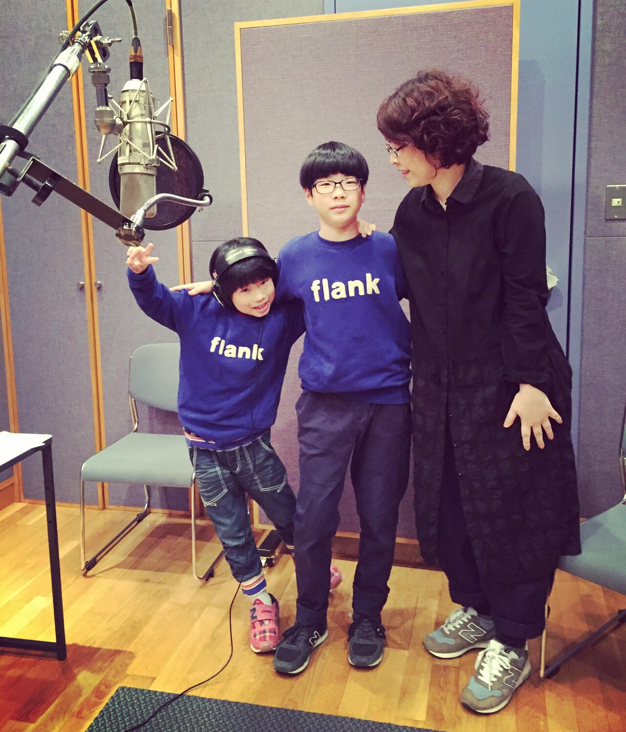 お兄ちゃんとCMソングのレコーディング。