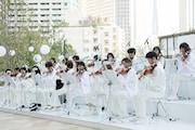 麻布台ヒルズ開業ムービー「The Lighting Ceremony」収録の様子。