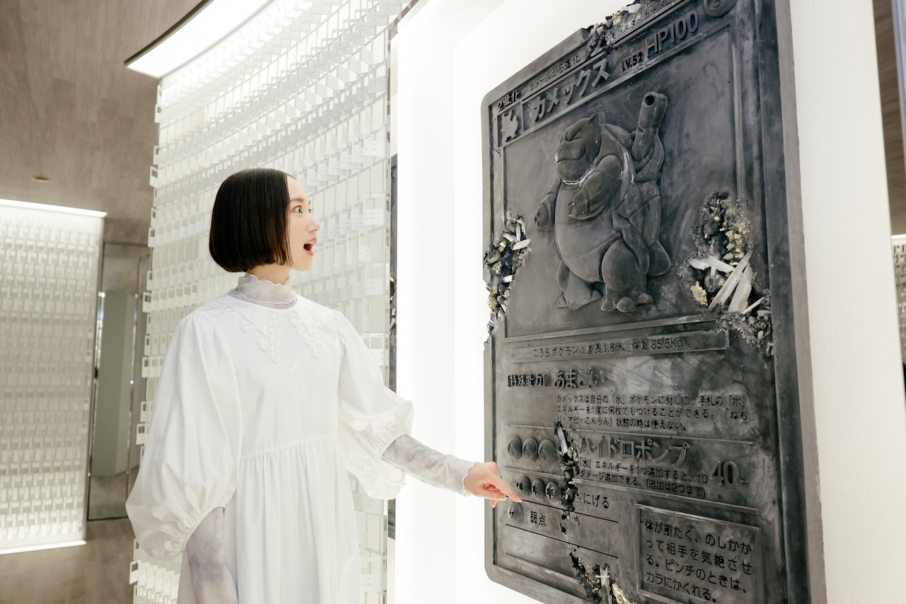 カメックスのカードを結晶化させたダニエル・アーシャムさんの作品。