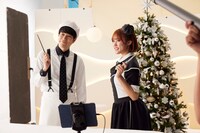 ローソン新テレビCM「メリーデリシャス！ クリスマススイーツ」編の撮影風景。