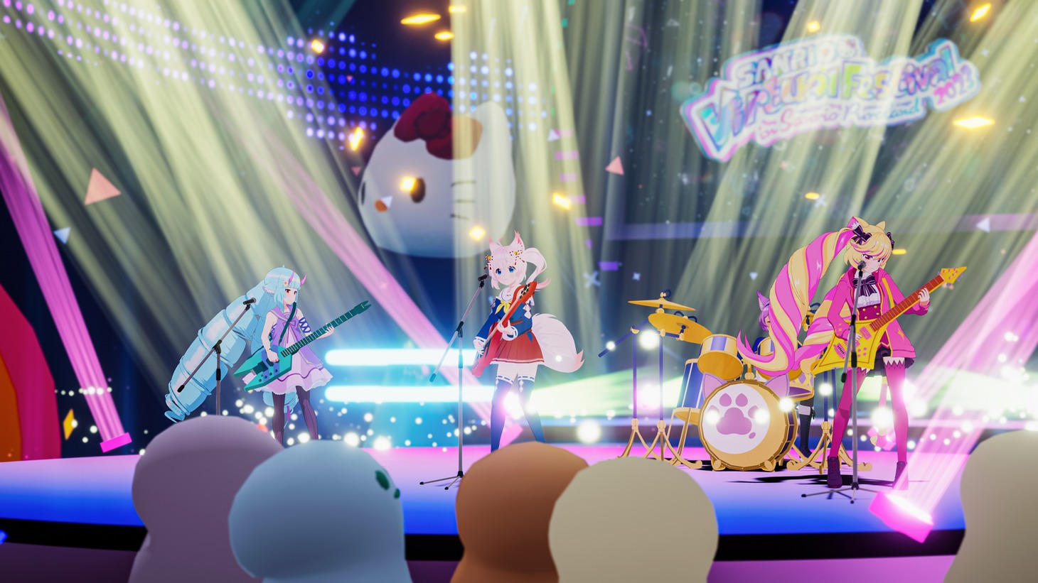 過去開催「SANRIO Virtual Festival」よりMashumairesh!!のパフォーマンスの様子。