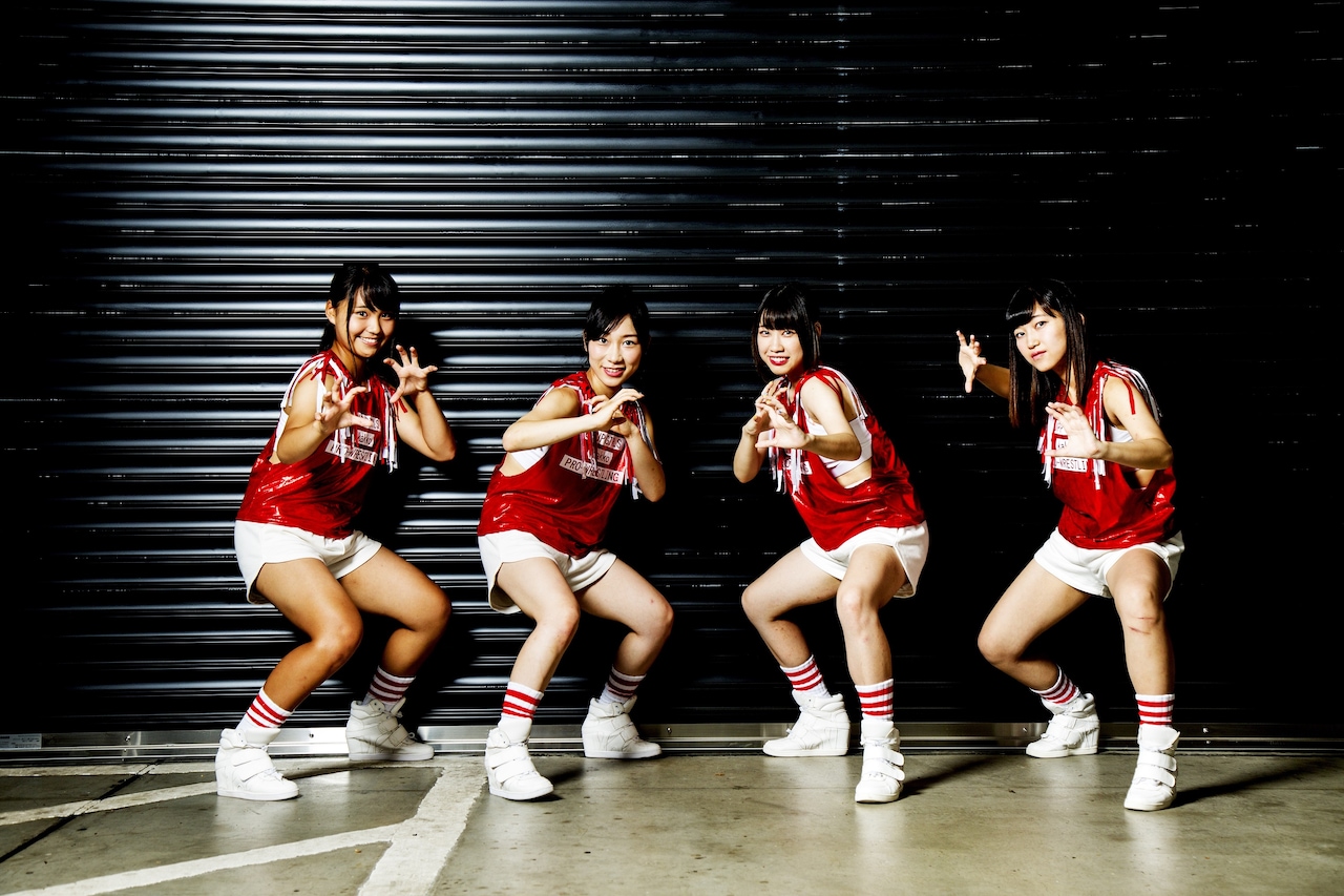 初期のアップアップガールズ（プロレス）。左端が渡辺未詩。