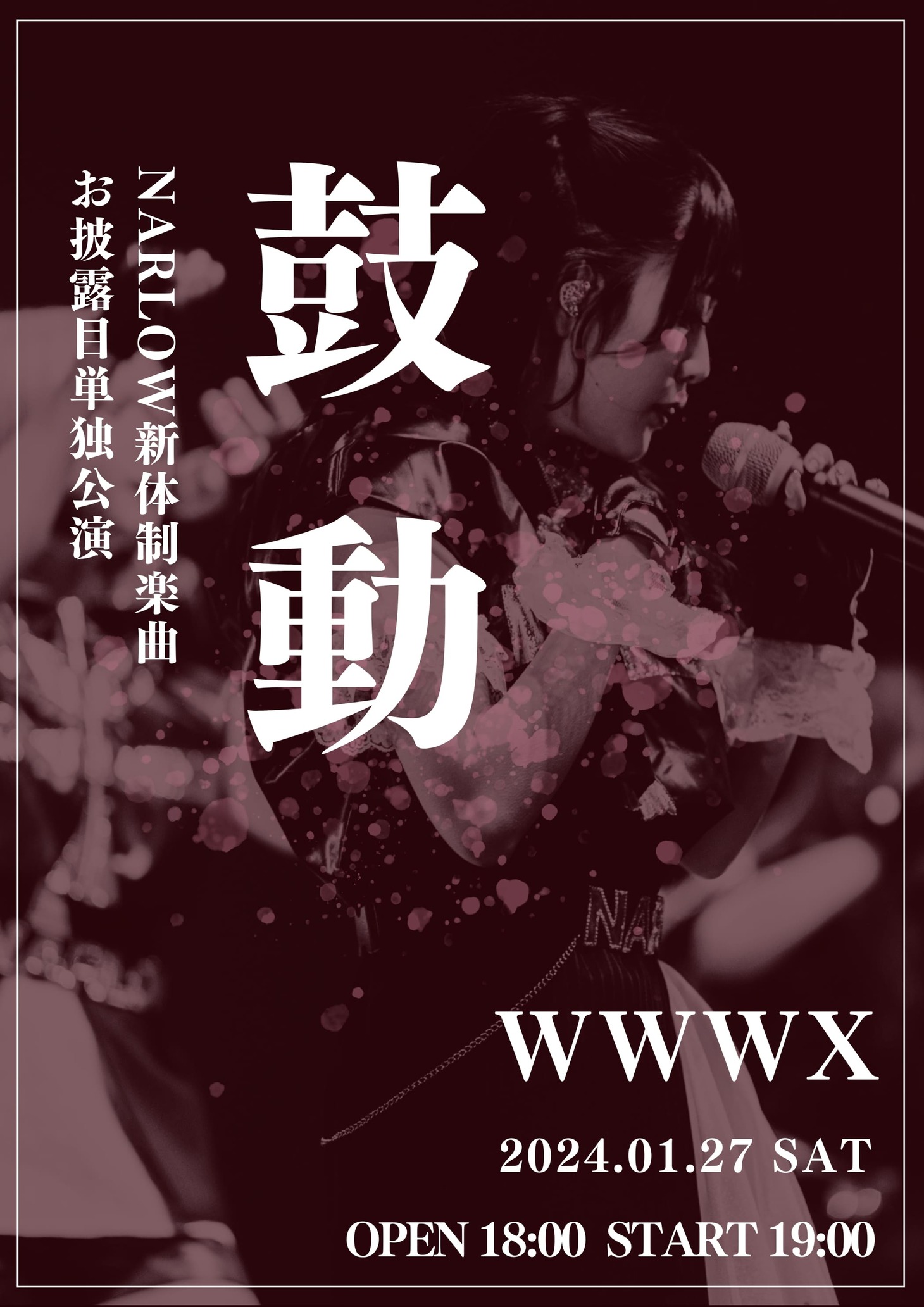 「NARLOW新体制楽曲お披露目単独公演『鼓動』」フライヤー