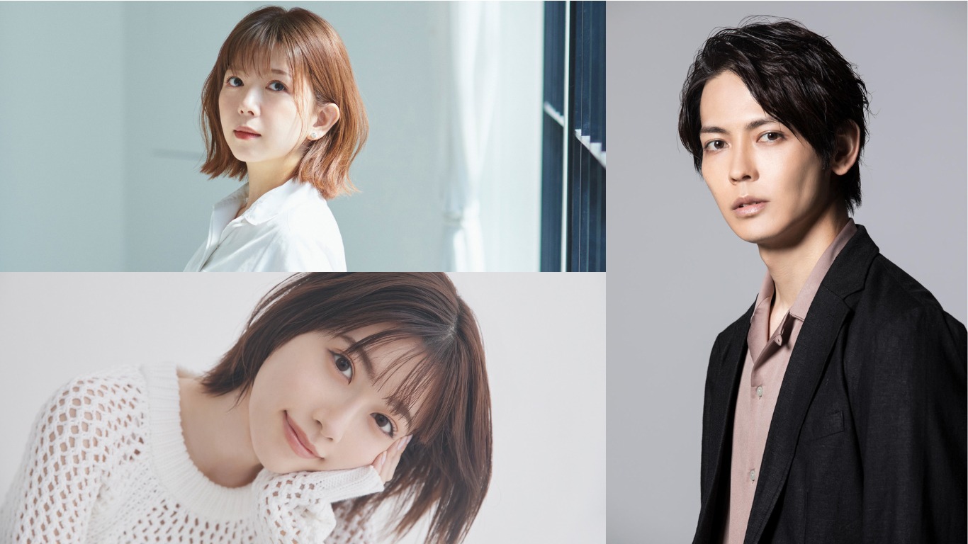 「感情の配線」発売記念イベント朗読ゲスト。左上から牧野由依、礒部花凜。右が猪塚健太。
