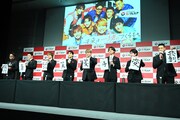 「カープレミア」新CM発表会の様子。