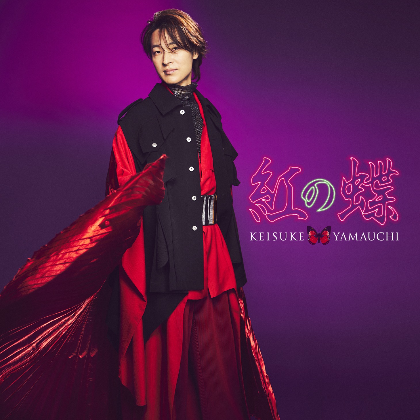 山内惠介「紅の蝶」唄盤ジャケット