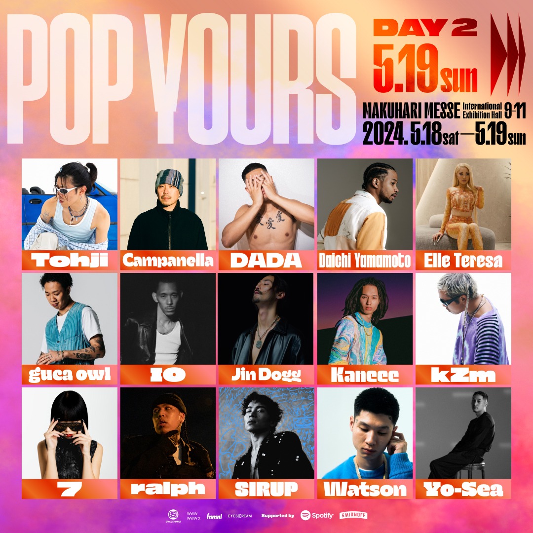「POP YOURS 2024」5月19日出演者