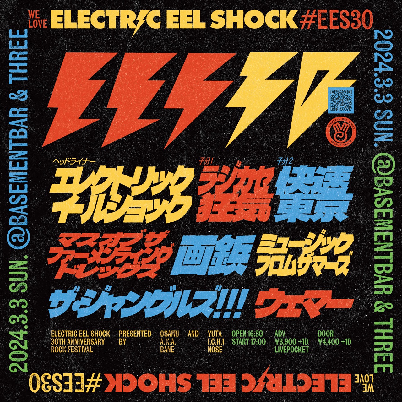 「ELECTRIC EEL SHOCK 30TH ANNIVERSARY ROCK FESTIVAL」フライヤー