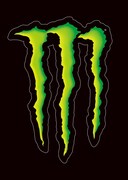「モンスターエナジー」ステッカーのデザイン。