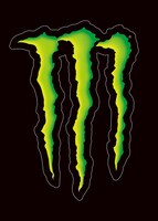 「モンスターエナジー」ステッカーのデザイン。