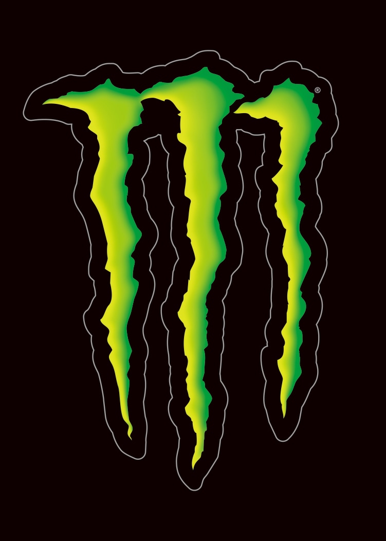 「モンスターエナジー」ステッカーのデザイン。