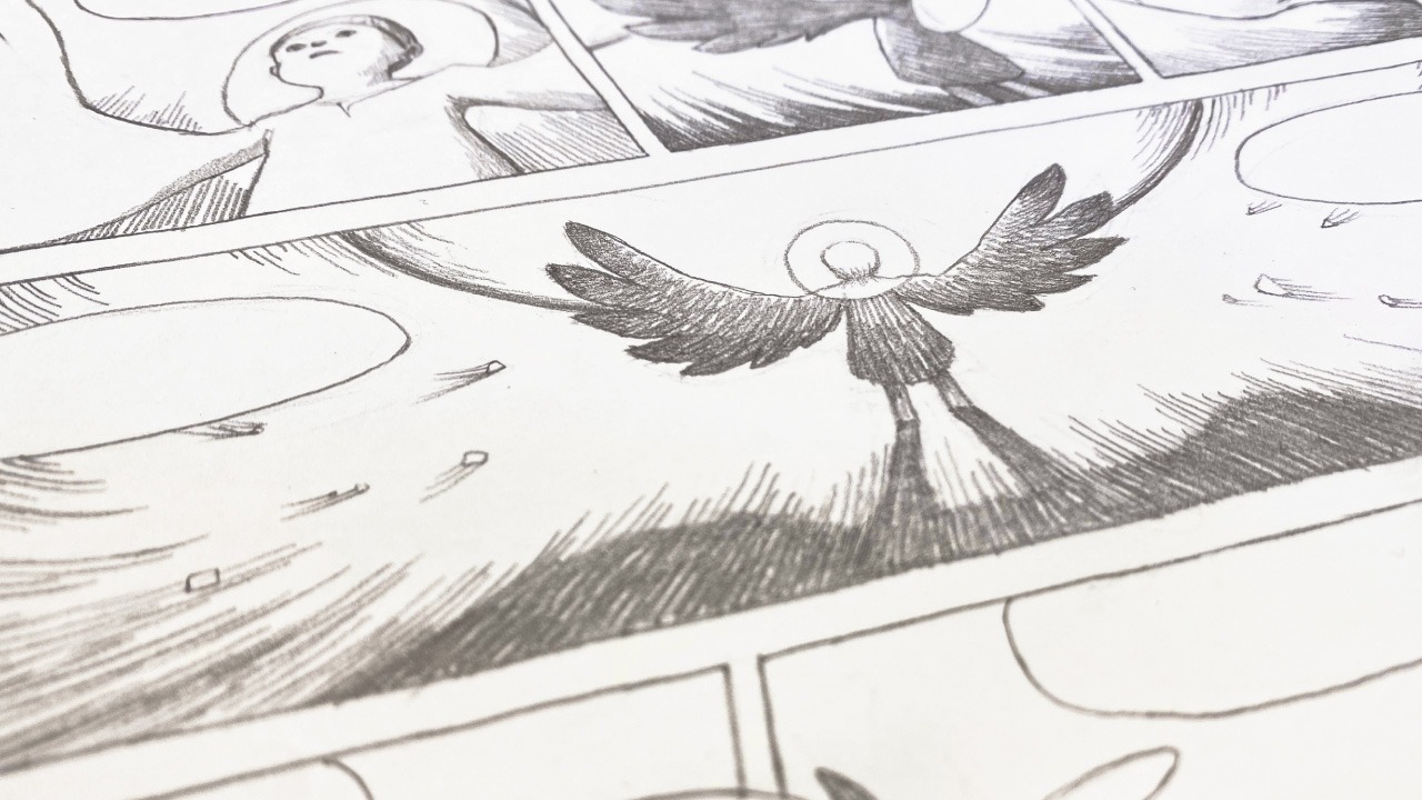本展示のためにjunaidaが描き下ろしたイラストの原画。