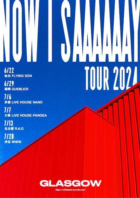 「GLASGOW pre."NOW I SAAAAAAY TOUR"」告知用画像