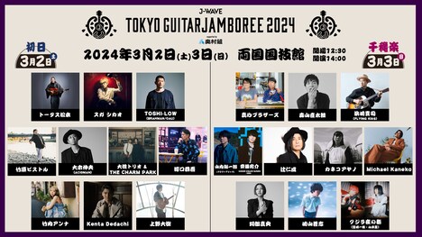 「J-WAVE TOKYO GUITAR JAMBOREE 2024 supported by 奥村組」全出演アーティスト