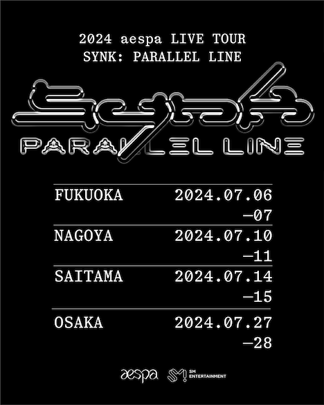 「2024 aespa LIVE TOUR - SYNK : Parallel Line」日本公演の日程一覧。