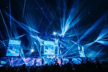 RHYMESTERの日本武道館公演の様子。