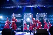 2種目を終えて「もっと走れっ!!」歌唱パートに戻る私立恵比寿中学。