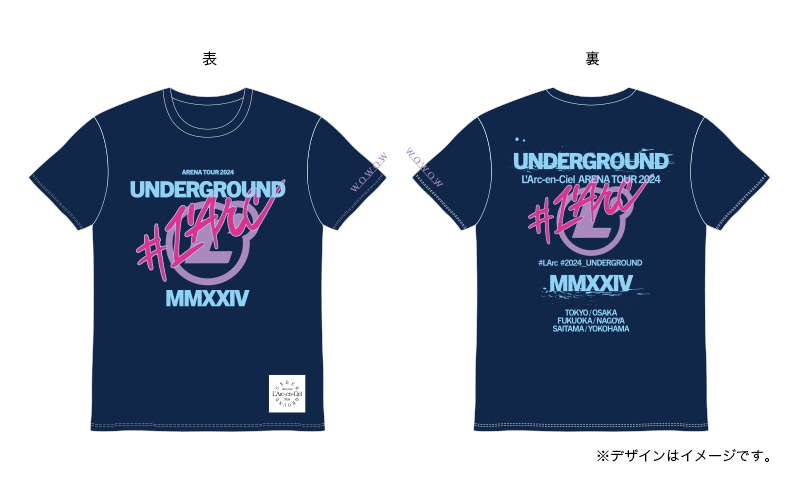 L'Arc-en-Ciel×WOWOW Collaboration 限定Tシャツ」デザイン - L