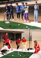 「KinKi Kidsのブンブブーン」より囲碁ボール中のカット。(c)フジテレビ