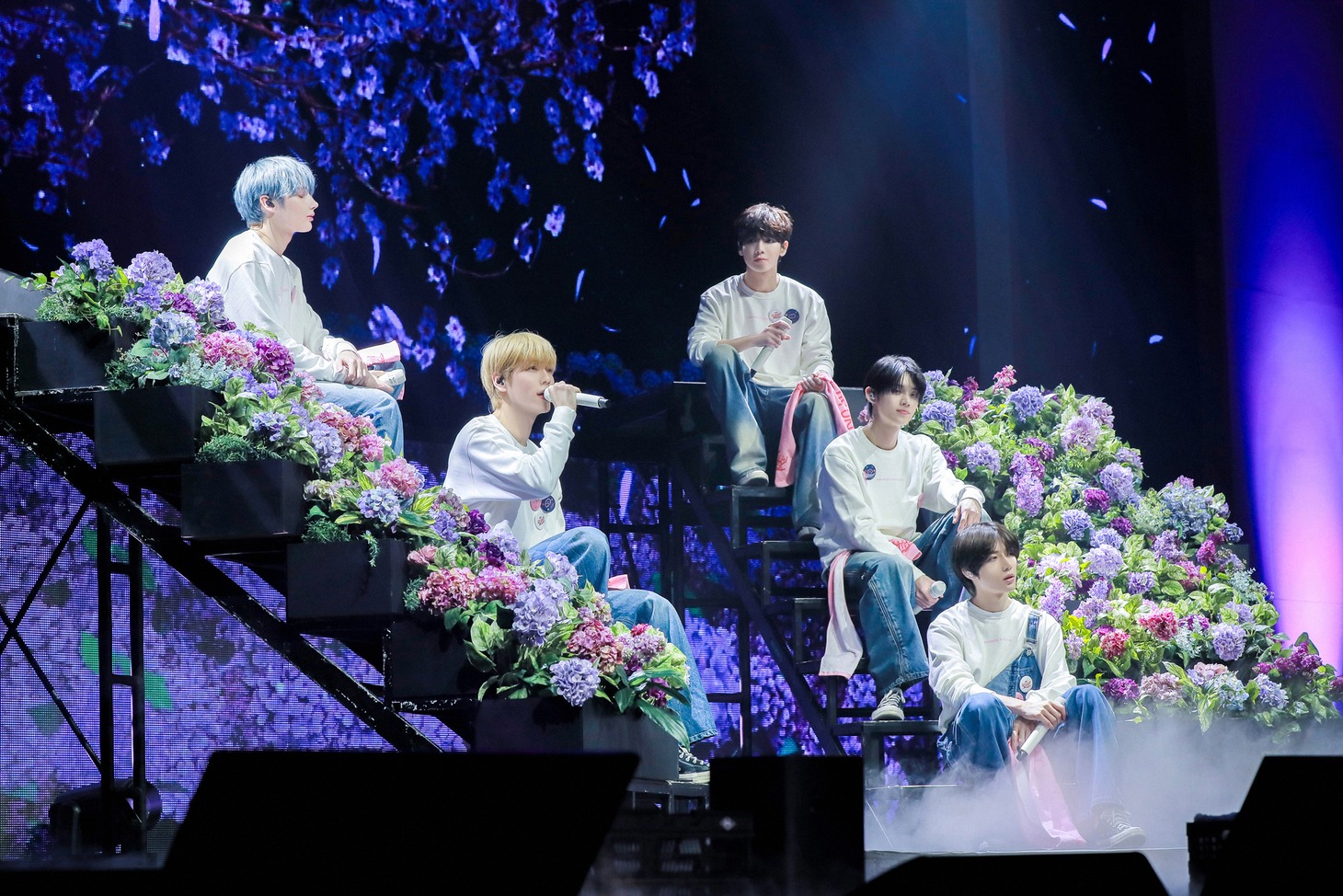 「紫陽花のような恋（Hydrangea Love）」を歌うTOMORROW X TOGETHER。 (P)&(C) BIGHIT MUSIC