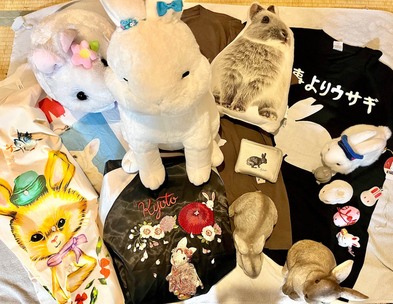 パパのウサギグッズコレクション。