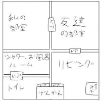 はるみちゃんが考えた友達と住む家の見取り図（1階）