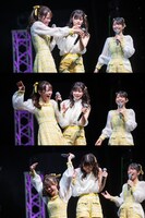 ビリビリペンで悶絶する齋藤有紗（左）。