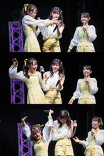 ビリビリペンで悶絶する齋藤有紗（左）。