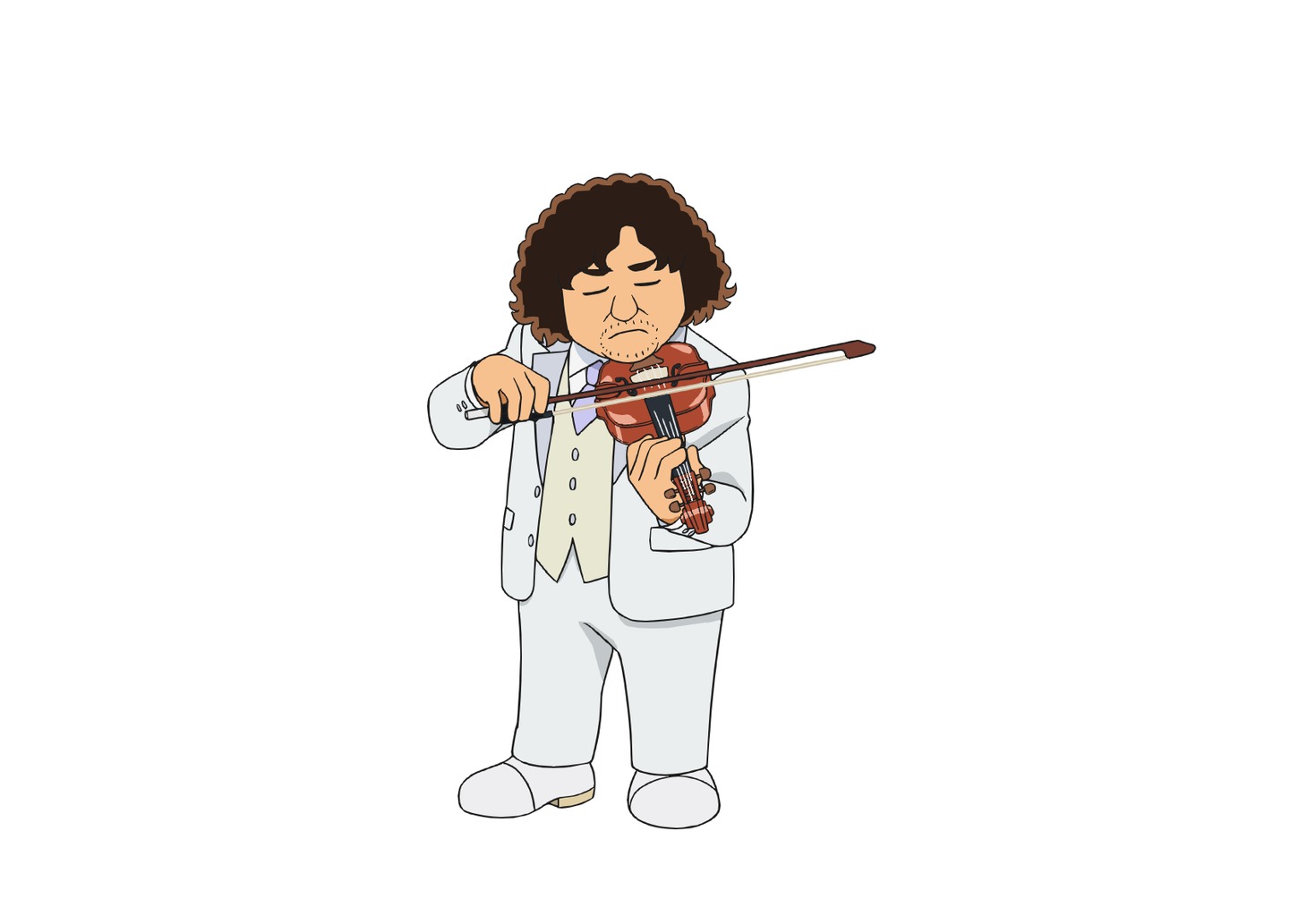 「ドラえもん」より葉加瀬太郎をイメージしたキャラクター・ひかせ太郎。(c)藤子プロ・小学館・テレビ朝日・シンエイ・ADK 2024