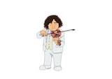 「ドラえもん」より葉加瀬太郎をイメージしたキャラクター・ひかせ太郎。(c)藤子プロ・小学館・テレビ朝日・シンエイ・ADK 2024