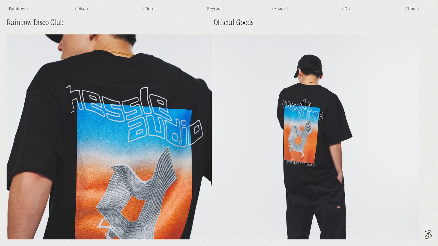 「Rainbow Disco Club」15周年記念オフィシャルグッズのTシャツ。