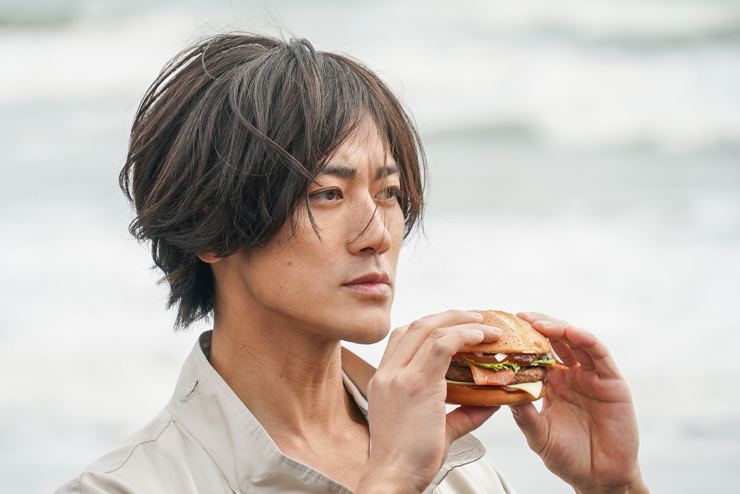 「サムライマック『好きな方へ、一歩。』篇」メイキングカット