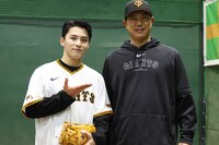 ブルペンにて。