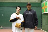 ブルペンにて。