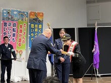 交通安全教室に参加した坂井仁香。