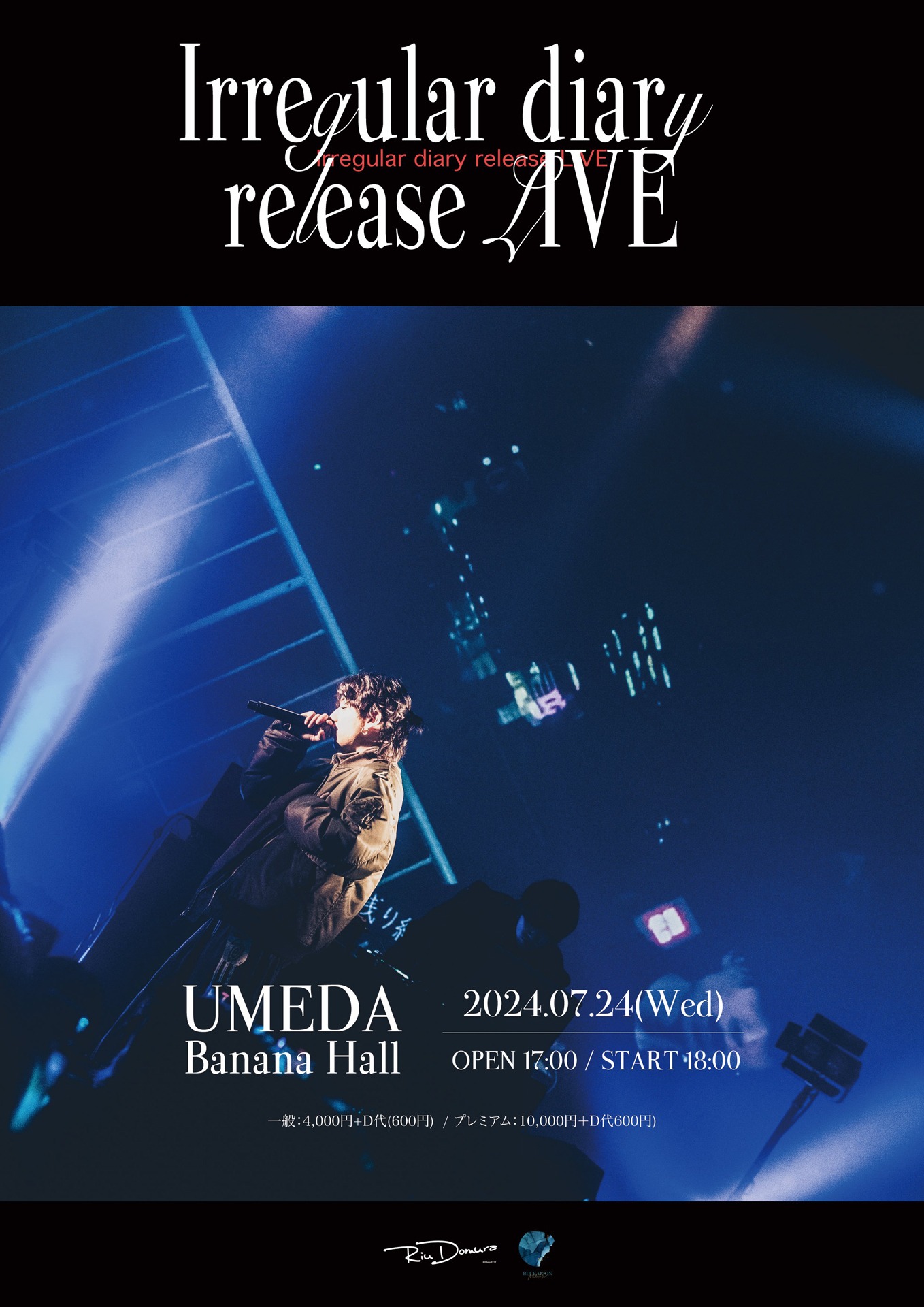 「Irregular diary release LIVE」フライヤー