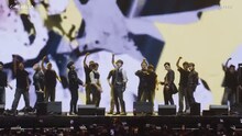 「Coachella Valley Music and Arts Festival」でのATEEZのライブの様子。