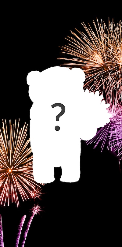 「三陸花火大会」に出現するご当地くまちゃんのイメージ。