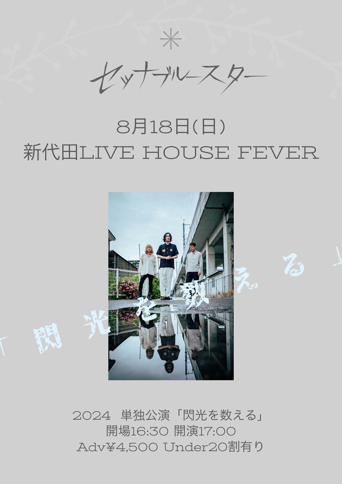 「セツナブルースター単独公演2024『閃光を数える』」フライヤー