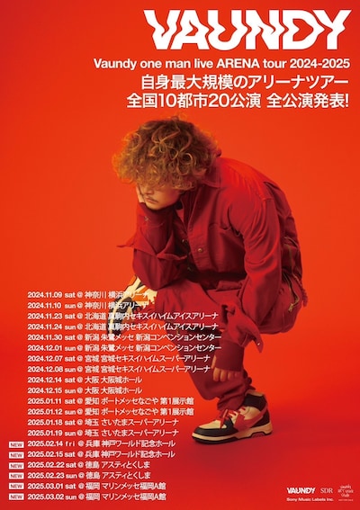 「Vaundy one man live ARENA tour 2024-2025」フライヤー