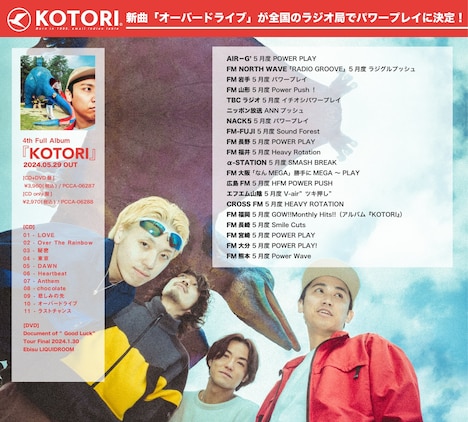 KOTORI「オーバードライブ」のパワープレイ告知ビジュアル。