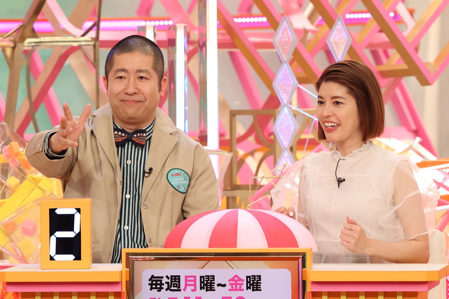 左から澤部佑（ハライチ）、神田愛花。 (c)フジテレビ