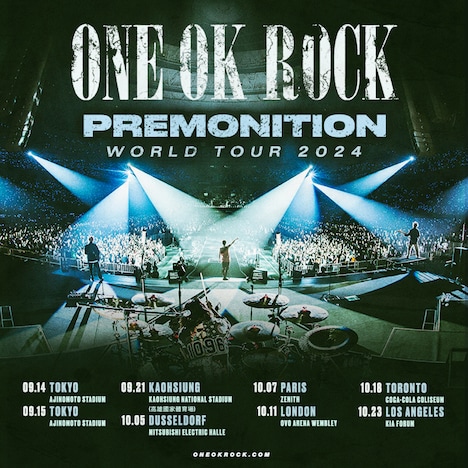 「ONE OK ROCK 2024 PREMONITION WORLD TOUR」告知ビジュアル