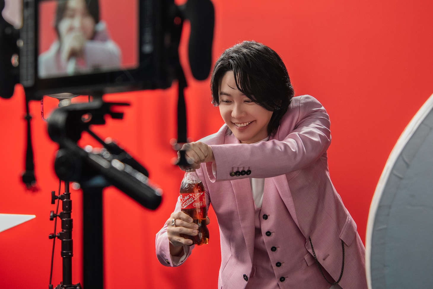 テレビCM「Coke STUDIO 魔法のはじまり」編の撮影の様子。