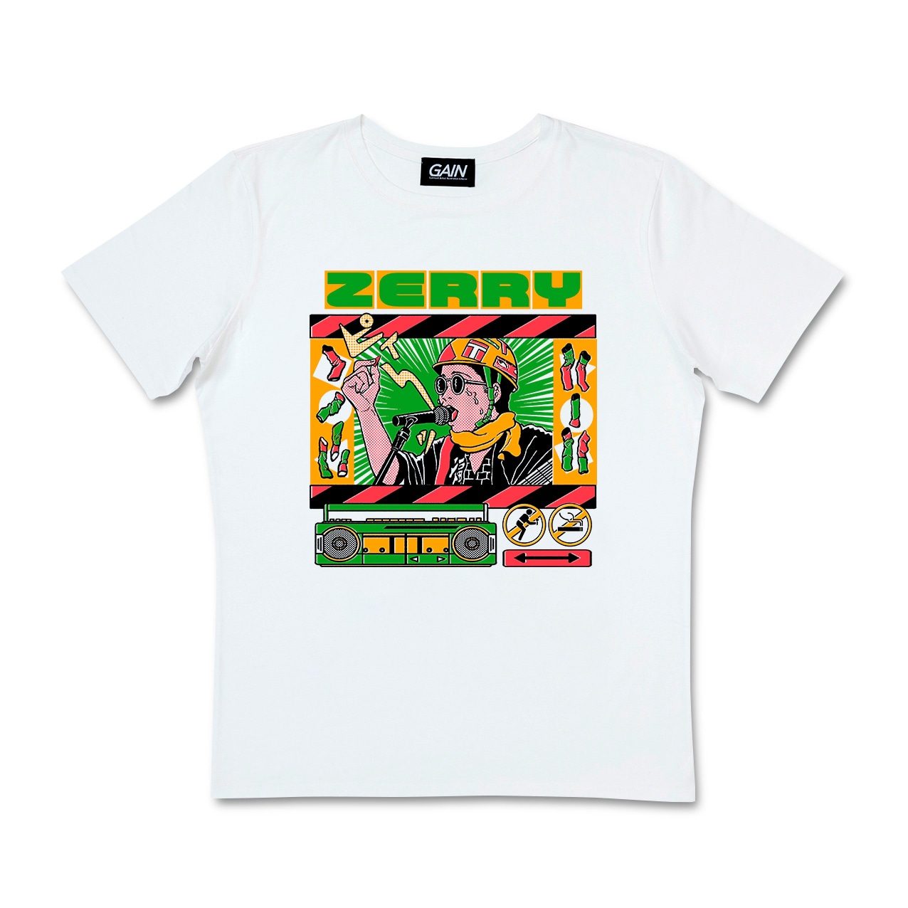 忌野清志郎×原田ちあき コラボTシャツのデザイン。